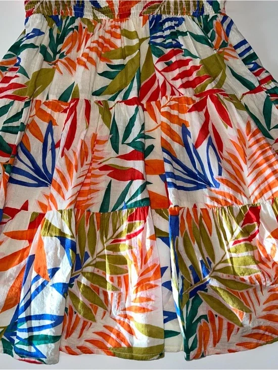 Illa Illa Tropical Leaf Print Spaghetti Strap Mini Sundress Sz S - Picture 12 of 13